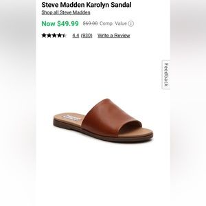 Steve Madden Karolyn Sandal - Light Brown Leather - 6.5 - Originally $50